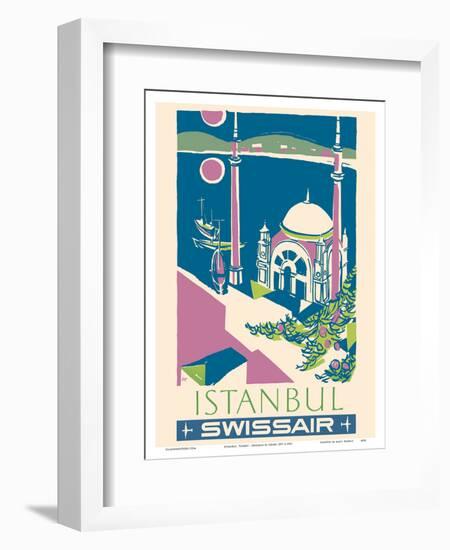 Istanbul, Turkey - Swissair - Ortakoy Mosque-Henri Ott-Framed Art Print