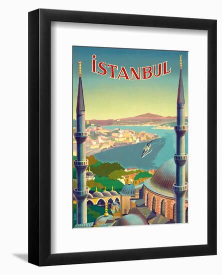 Istanbul, Turkey - Through the Minarets of a Mosque-Tar?k Uzmen-Framed Art Print