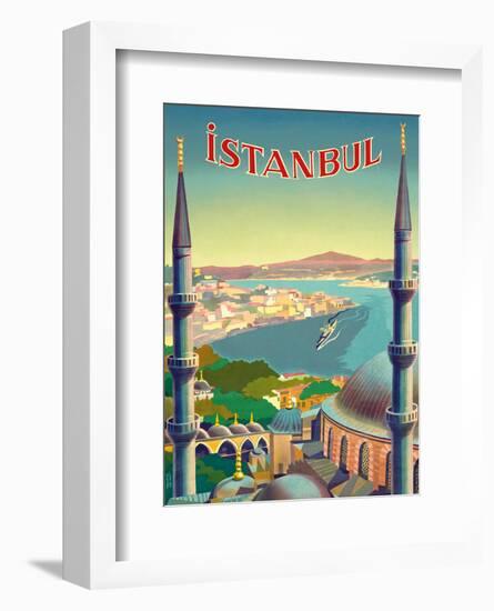 Istanbul, Turkey - Through the Minarets of a Mosque-Tar?k Uzmen-Framed Art Print