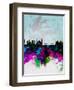 Istanbul Watercolor Skyline-NaxArt-Framed Art Print