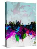Istanbul Watercolor Skyline-NaxArt-Stretched Canvas