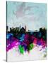 Istanbul Watercolor Skyline-NaxArt-Stretched Canvas