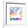 Istanbul Watercolor Street Map-NaxArt-Framed Premium Giclee Print