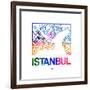 Istanbul Watercolor Street Map-NaxArt-Framed Premium Giclee Print