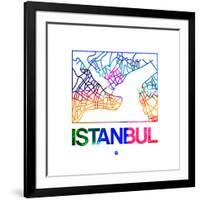 Istanbul Watercolor Street Map-NaxArt-Framed Premium Giclee Print