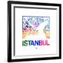 Istanbul Watercolor Street Map-NaxArt-Framed Premium Giclee Print