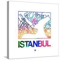 Istanbul Watercolor Street Map-NaxArt-Stretched Canvas