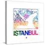 Istanbul Watercolor Street Map-NaxArt-Stretched Canvas