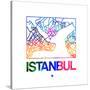 Istanbul Watercolor Street Map-NaxArt-Stretched Canvas