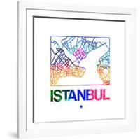 Istanbul Watercolor Street Map-NaxArt-Framed Art Print