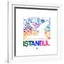 Istanbul Watercolor Street Map-NaxArt-Framed Art Print