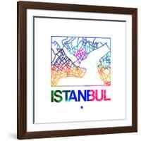 Istanbul Watercolor Street Map-NaxArt-Framed Art Print