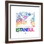 Istanbul Watercolor Street Map-NaxArt-Framed Art Print