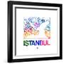 Istanbul Watercolor Street Map-NaxArt-Framed Art Print