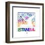 Istanbul Watercolor Street Map-NaxArt-Framed Art Print