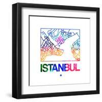 Istanbul Watercolor Street Map-NaxArt-Framed Art Print