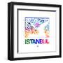 Istanbul Watercolor Street Map-NaxArt-Framed Art Print