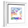 Istanbul Watercolor Street Map-NaxArt-Framed Art Print