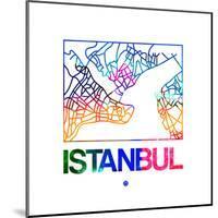 Istanbul Watercolor Street Map-NaxArt-Mounted Art Print