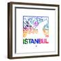 Istanbul Watercolor Street Map-NaxArt-Framed Premium Giclee Print