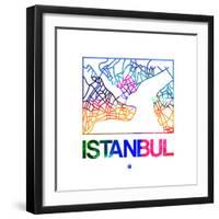 Istanbul Watercolor Street Map-NaxArt-Framed Premium Giclee Print