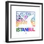 Istanbul Watercolor Street Map-NaxArt-Framed Premium Giclee Print