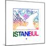 Istanbul Watercolor Street Map-NaxArt-Mounted Premium Giclee Print