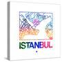 Istanbul Watercolor Street Map-NaxArt-Stretched Canvas