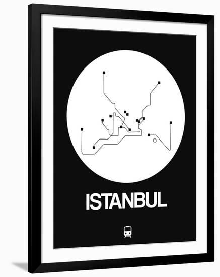 Istanbul White Subway Map-NaxArt-Framed Art Print