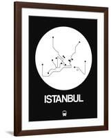 Istanbul White Subway Map-NaxArt-Framed Art Print