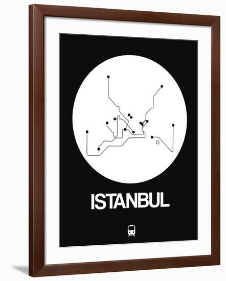 Istanbul White Subway Map-NaxArt-Framed Art Print