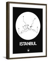 Istanbul White Subway Map-NaxArt-Framed Art Print