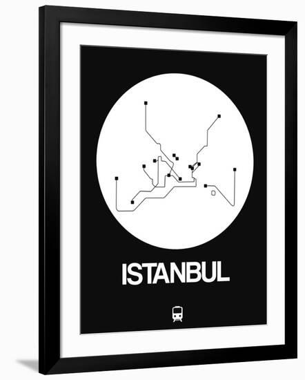 Istanbul White Subway Map-NaxArt-Framed Art Print