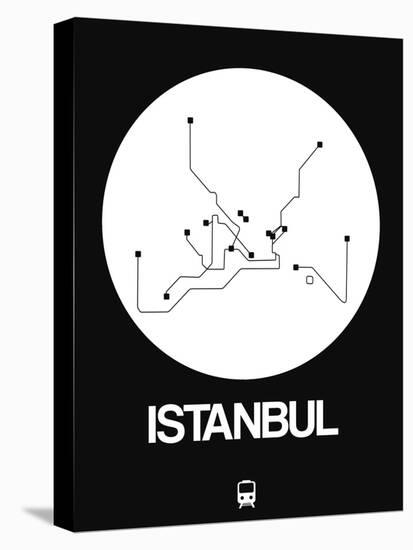 Istanbul White Subway Map-NaxArt-Stretched Canvas