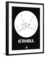 Istanbul White Subway Map-NaxArt-Framed Art Print