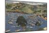 Isthmus Harbor, Catalina, California-null-Mounted Art Print