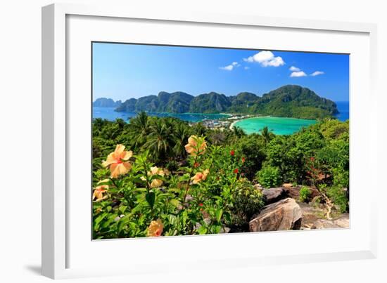 Isthmus with Bays and Beaches on Ko Phi Phi Don Island, Krabi, Thailand-null-Framed Art Print