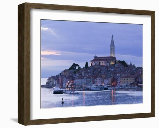 Istria, Rovinj, Harbor View with Cathedral of St, Euphemia, Croatia-Walter Bibikow-Framed Photographic Print