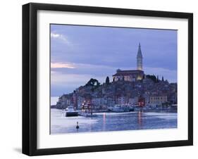 Istria, Rovinj, Harbor View with Cathedral of St, Euphemia, Croatia-Walter Bibikow-Framed Photographic Print