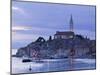 Istria, Rovinj, Harbor View with Cathedral of St, Euphemia, Croatia-Walter Bibikow-Mounted Photographic Print