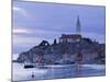 Istria, Rovinj, Harbor View with Cathedral of St, Euphemia, Croatia-Walter Bibikow-Mounted Photographic Print