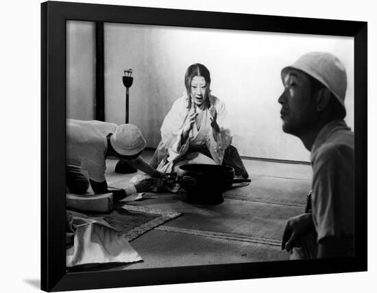 Isuzu Yamada, Director Akira Kurosawa On The Set Of Throne Of Blood, (AKA Kumonosu Jo), 1957-null-Framed Photo