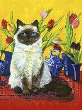 Cat and Tulips I (Chat Tulipes I)-Isy Ochoa-Giclee Print