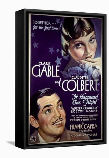 It Happened One Night, Clark Gable, Claudette Colbert, 1934-null-Framed Stretched Canvas