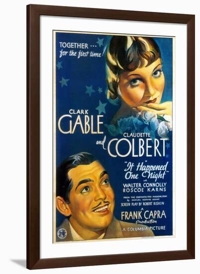 It Happened One Night, Directed by Frank Capra, 1934-null-Framed Giclee Print