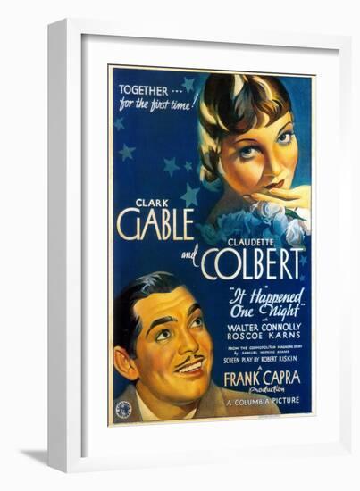 It Happened One Night, Directed by Frank Capra, 1934-null-Framed Premium Giclee Print