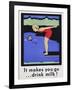 It Makes You Go...Drink Milk! Advertising Poster with Diver-null-Framed Giclee Print