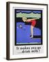 It Makes You Go...Drink Milk! Advertising Poster with Diver-null-Framed Giclee Print