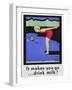 It Makes You Go...Drink Milk! Advertising Poster with Diver-null-Framed Giclee Print