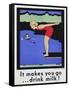 It Makes You Go...Drink Milk! Advertising Poster with Diver-null-Framed Stretched Canvas